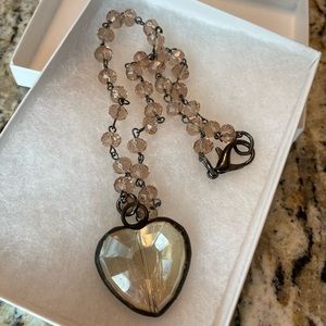 Beautiful crystal heart pendant necklace.